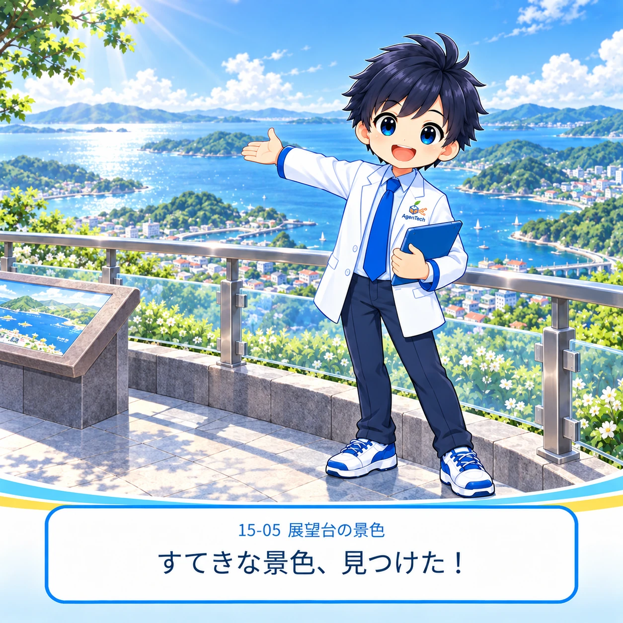 15-05 展望台から海と街を眺めるエージェン