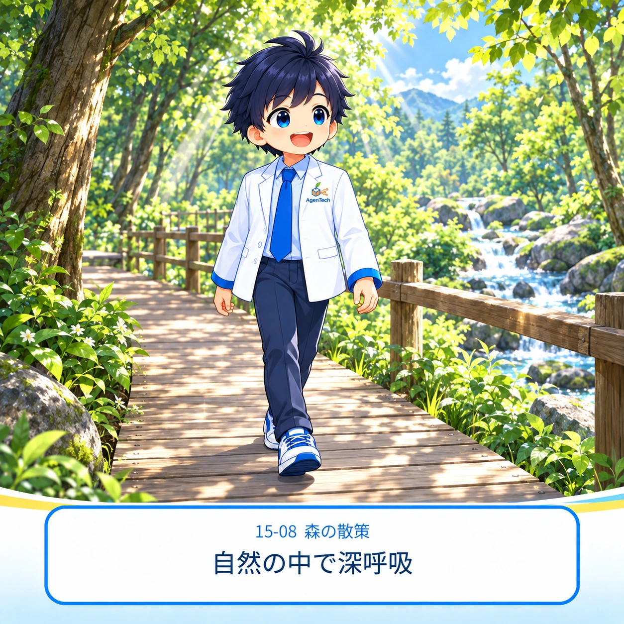 15-08 森の遊歩道を歩くエージェン